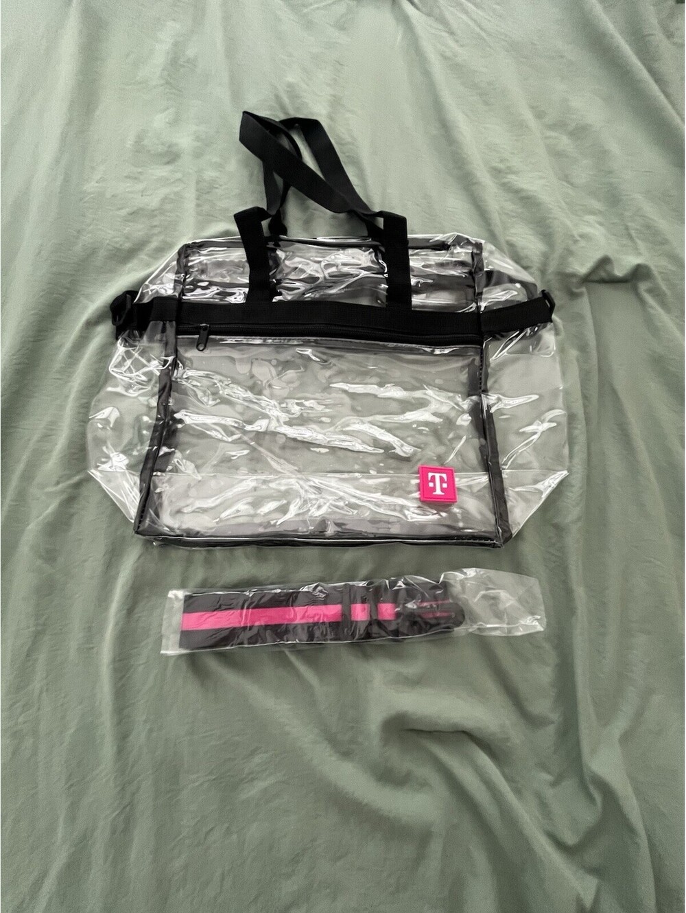 Clear Tote Bag PVC w/Zipper Stadium Approved Sports Women Handbag Purse T-Mobile